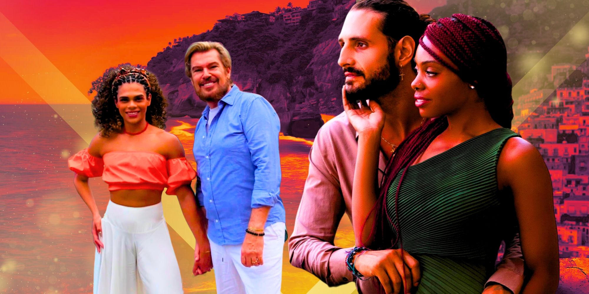 90 day fiance love in paradise season 4 montage featuring two couples and vibrant city and beach background