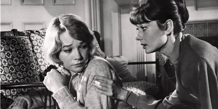 Shirley MacLaine recoils from Audrey Hepburn in The Children's Hour