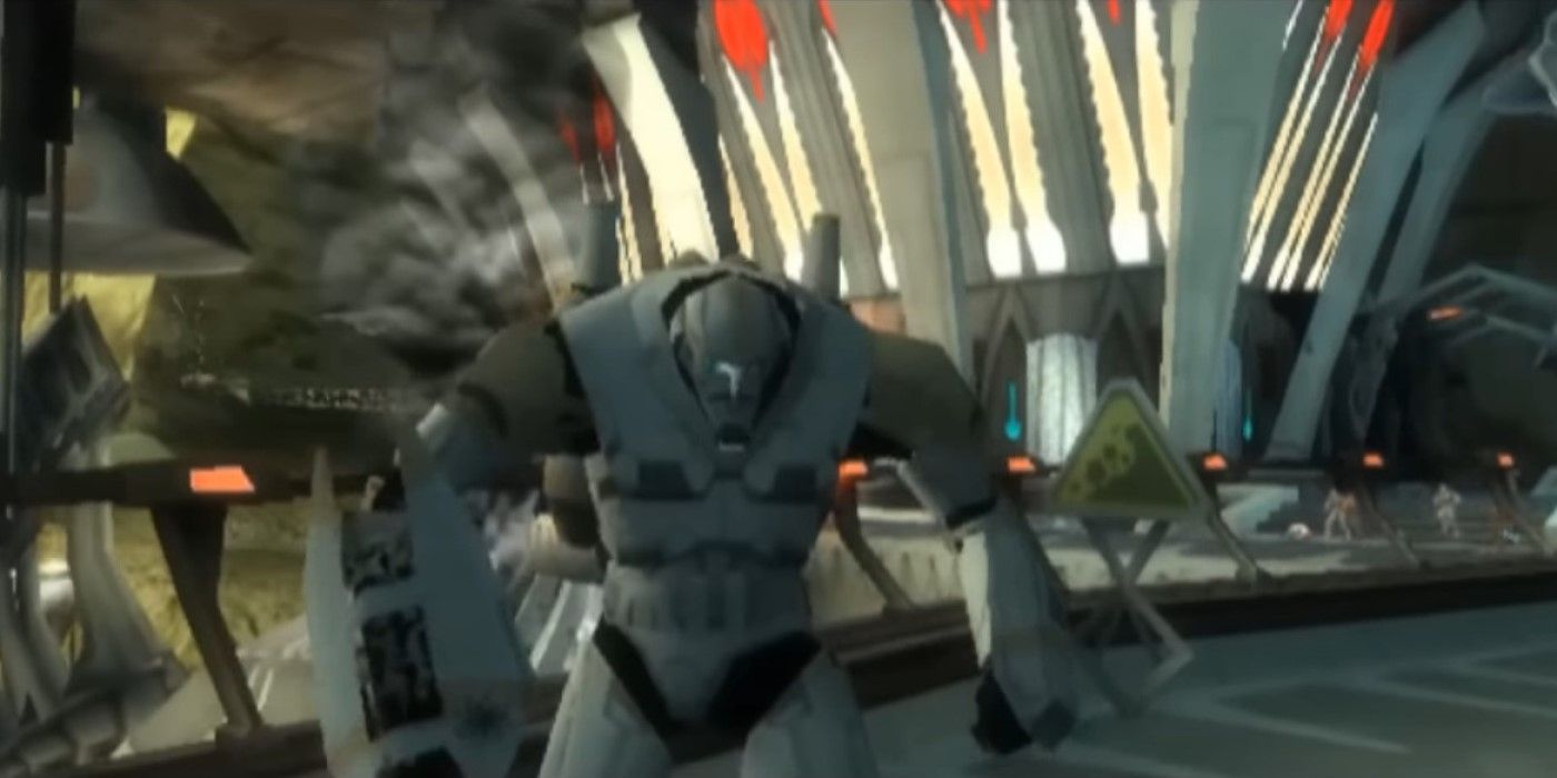 A Clone Blaze Trooper on Utapau in the Star Wars Revenge of the Sith video game.