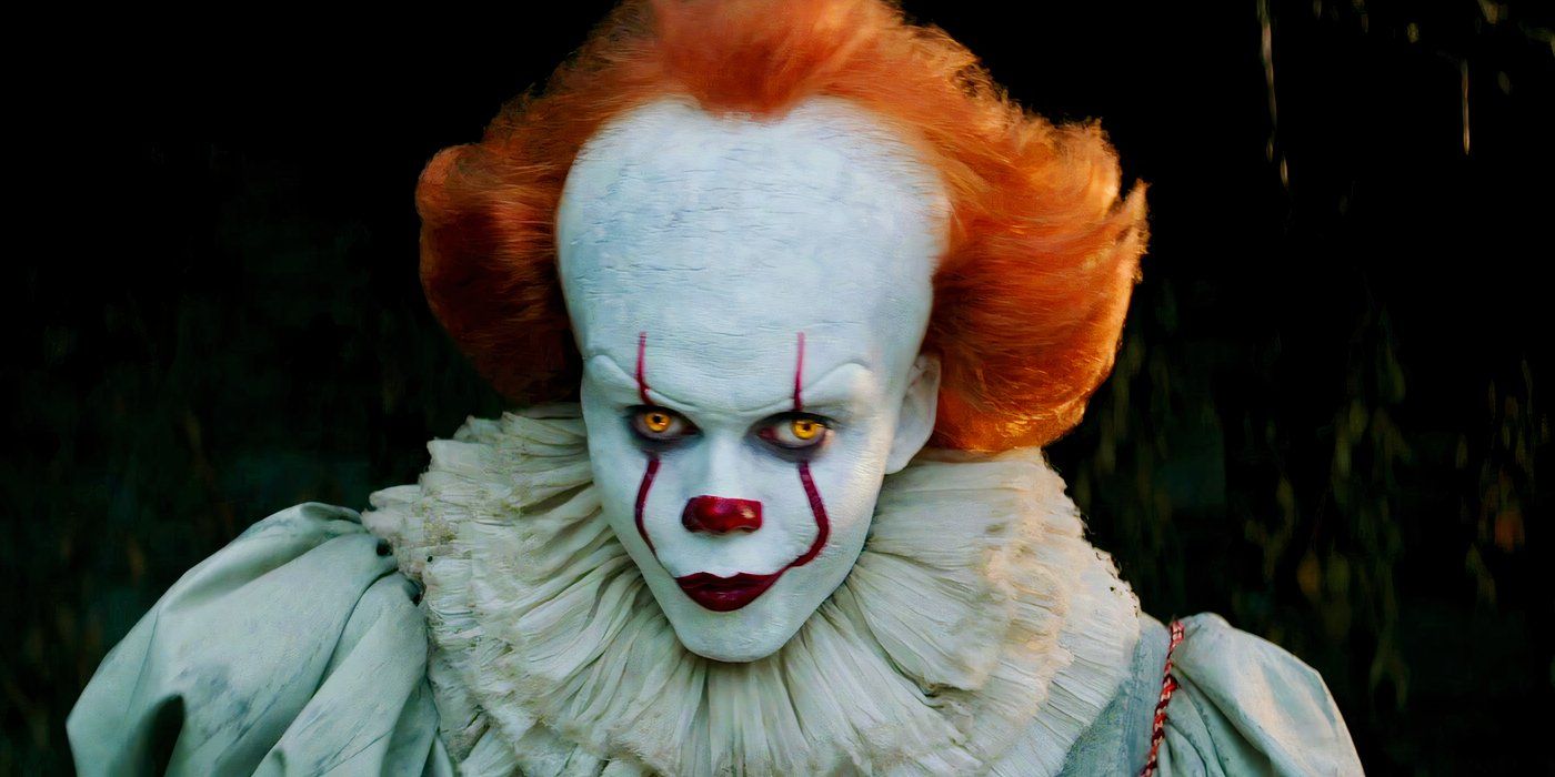 A Closeup of Bill Skarsgard as Pennywise in It 2017