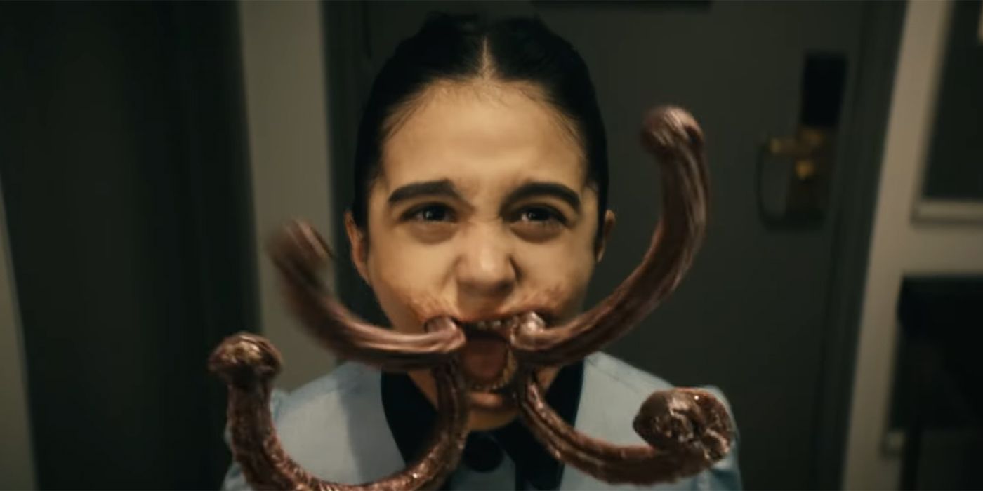 Uma garota com tentáculos saindo da boca na 4ª temporada de The Boys