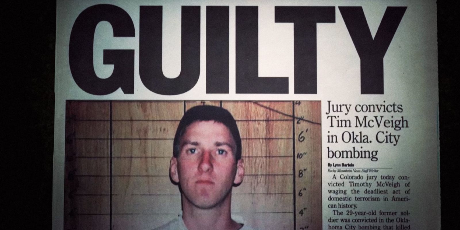 A newspaper shows Timothy McVeigh in Oklahoma City (2017)