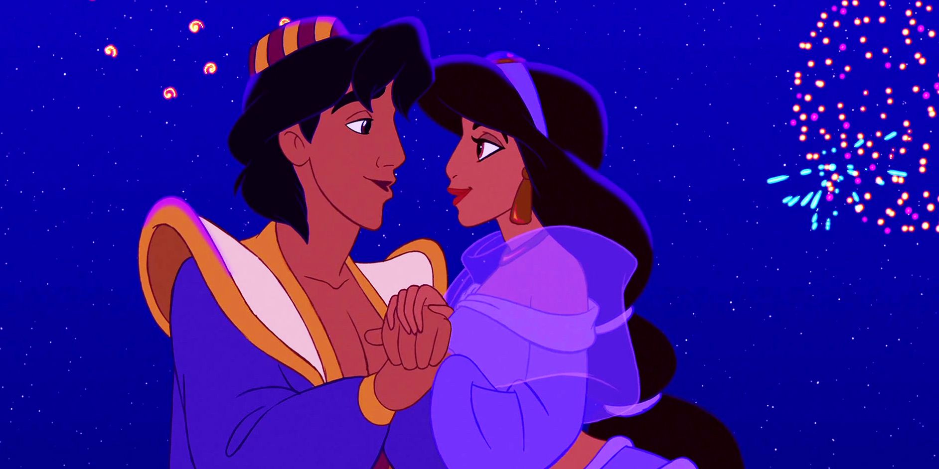 Aladdin and Jasmine at the end of the movie