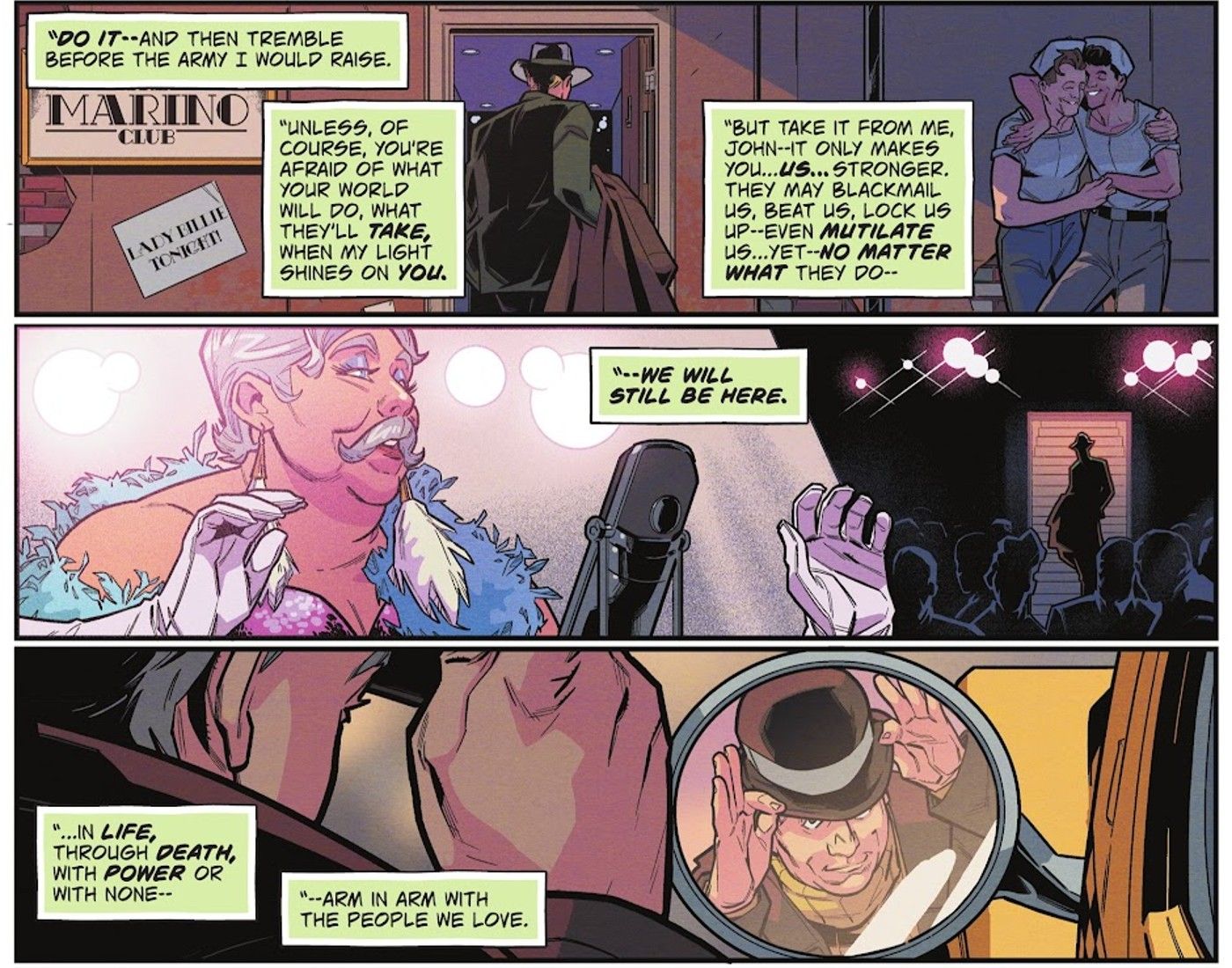 Alan Scott Green Lantern rebate as ameaças de J. Edgar Hoover com um monólogo sobre força de vontade e ser queer