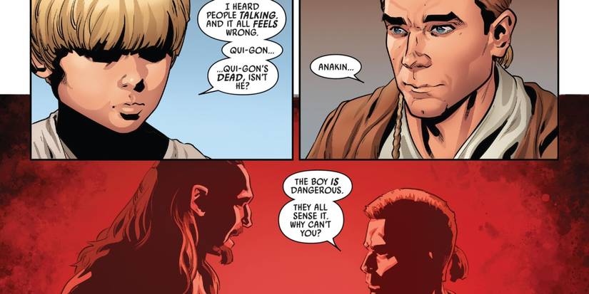 Obi-Wan talking to Anakin about Qui-Gon's death.