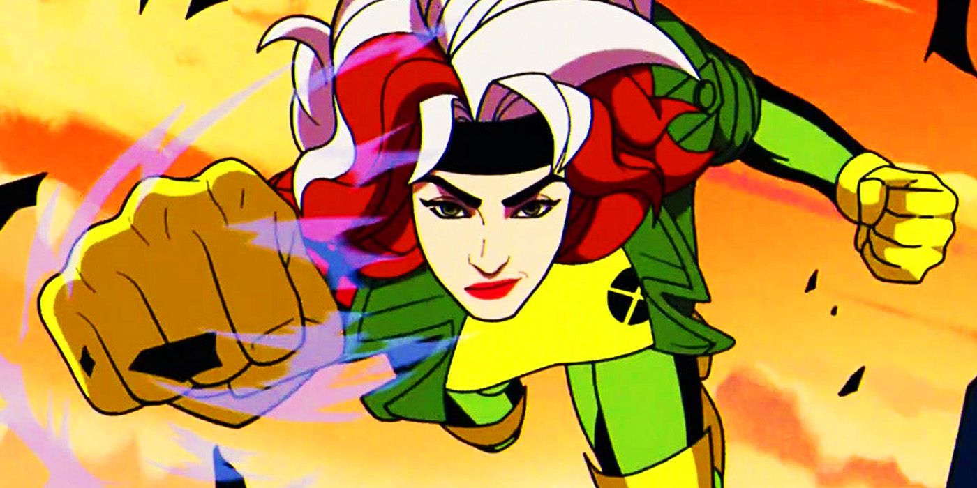 Angry Rogue flying in X-Men '97