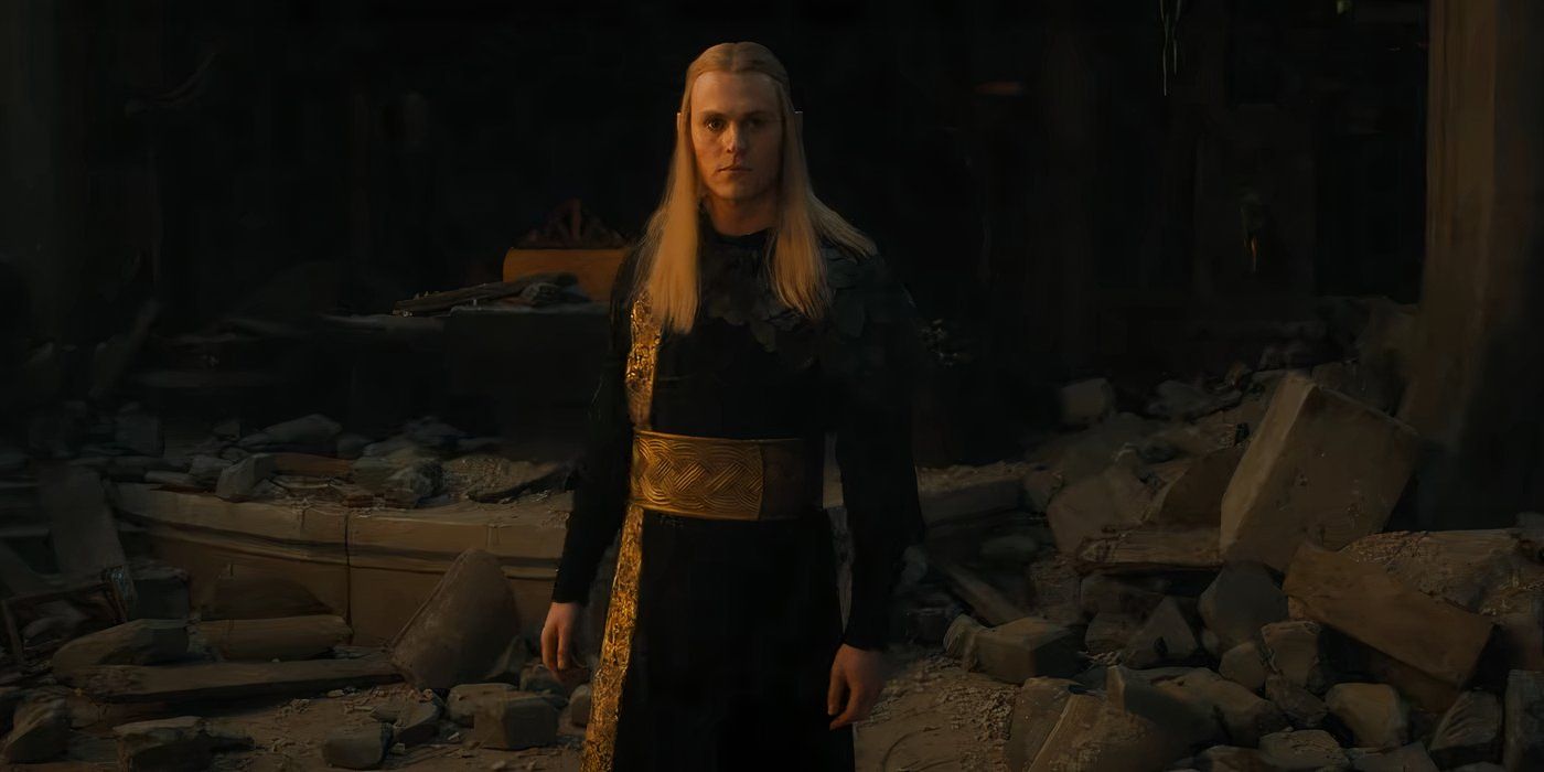 Annatar standing in rubble in the Rings of Power season 2 trailer