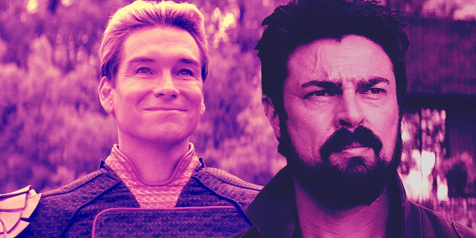 Anthony Starr as Homelander and Karl Urban as Billy Butcher in The Boys