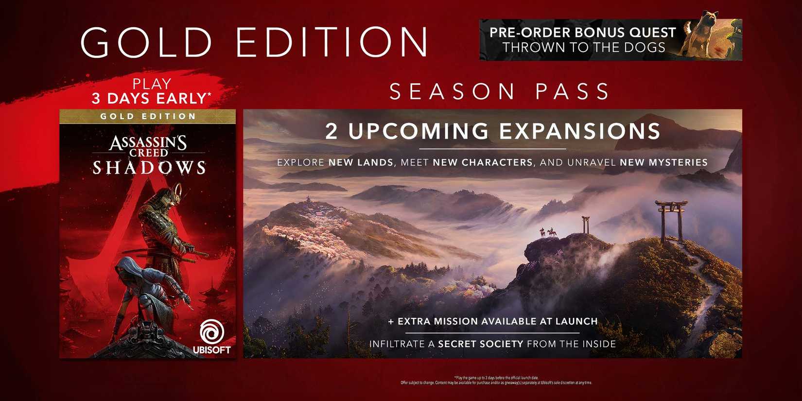 Assassin's Creed Shadows - Gold Edition content
