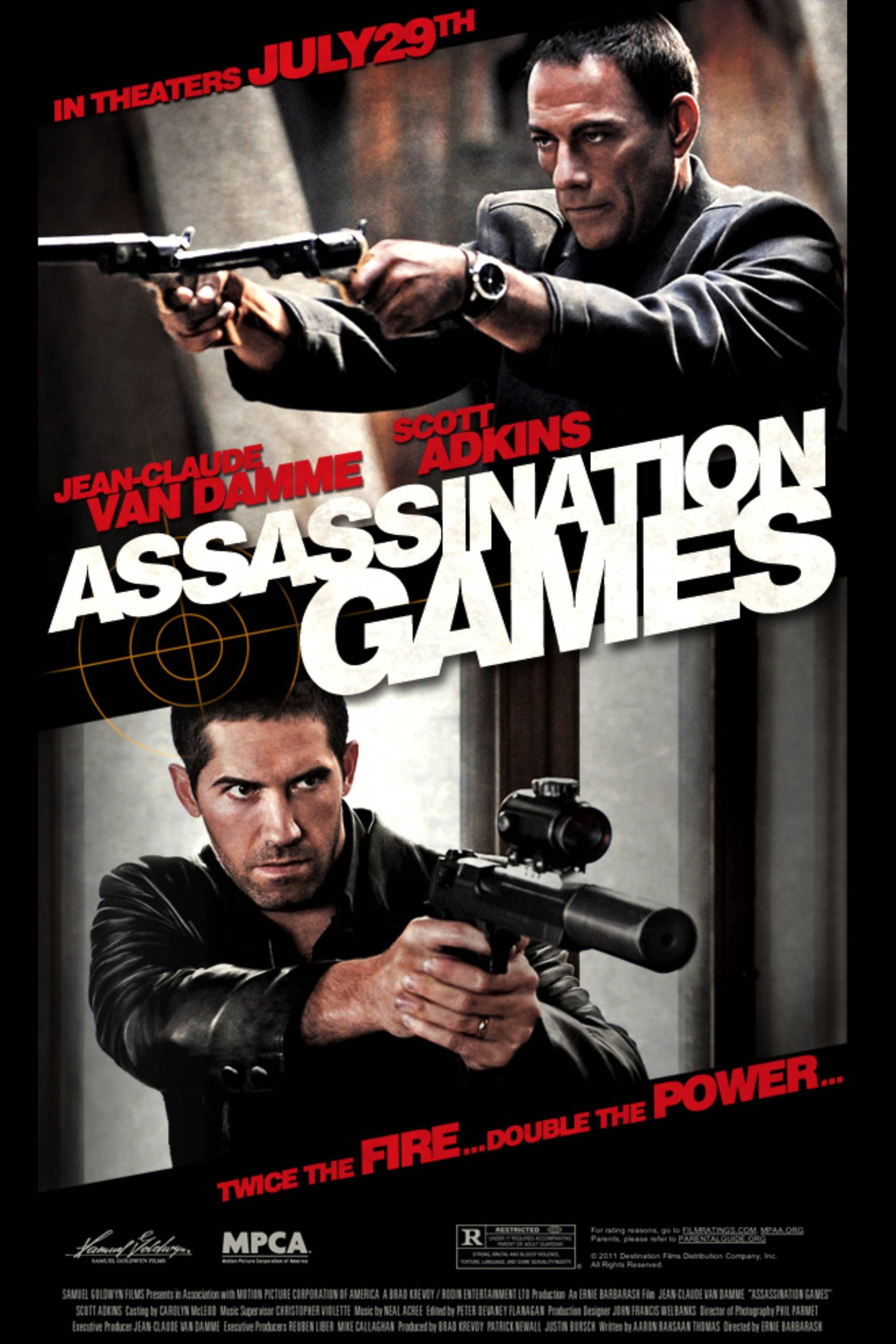 Assassination Games (2011) - Poster - Van Damme &amp; Scott Adkins Holding Weapons