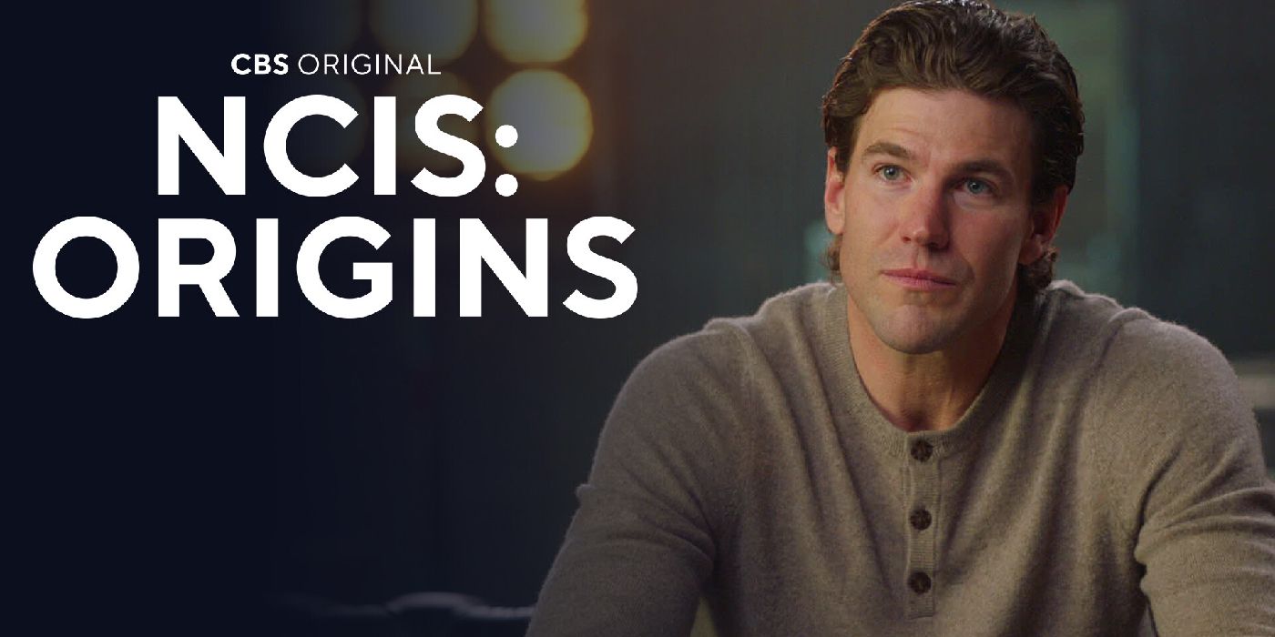 Austin Stowell as young Gibbs in NCIS: Origins with the NCIS: Origins title beside him