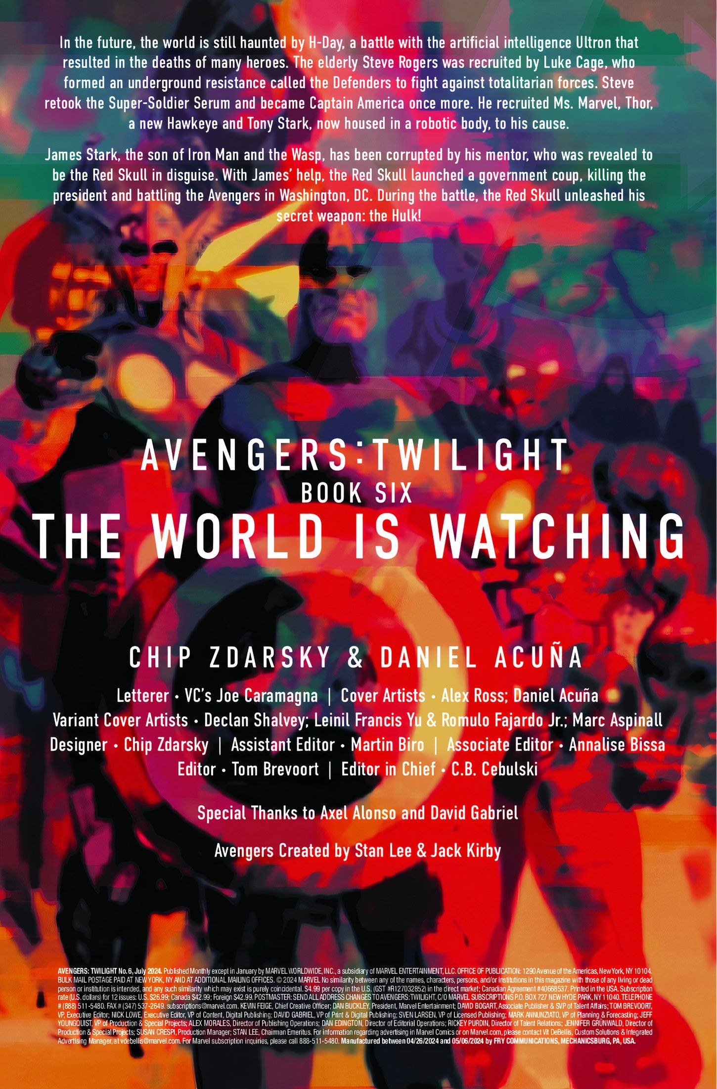 Avengers Twilight #6 Recap Text sobre a nova equipe dos Vingadores. 