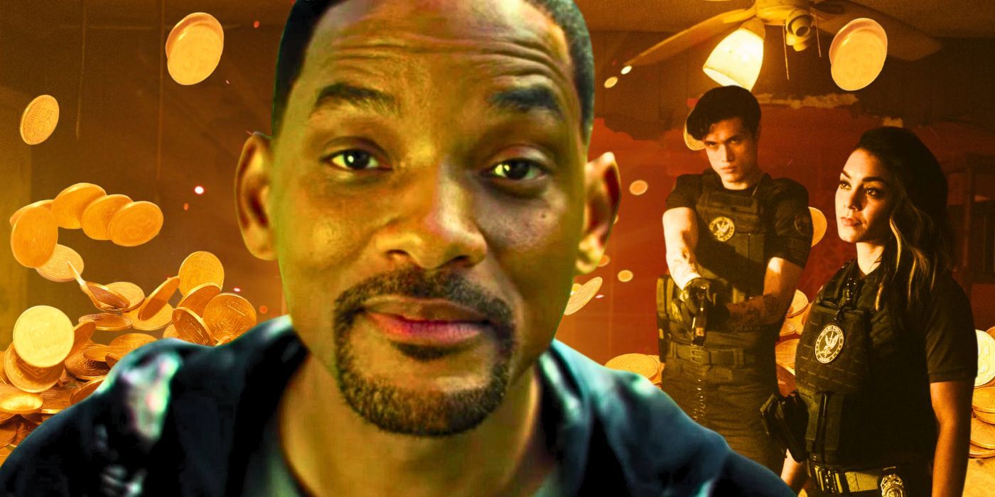 Bad Boys 4 Will Smith and Vanessa Hudgens in front of some coins