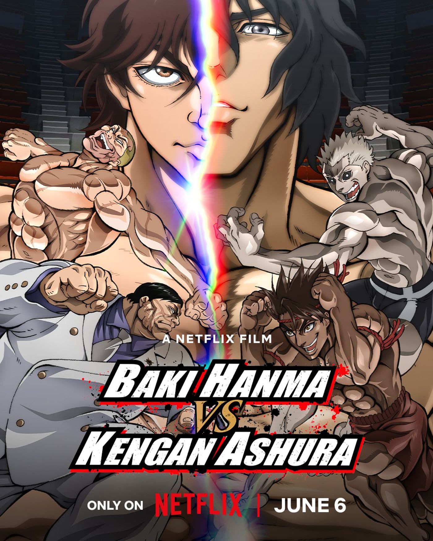 Baki Hanma vs Kengan Ashura Netflix movie promo visual