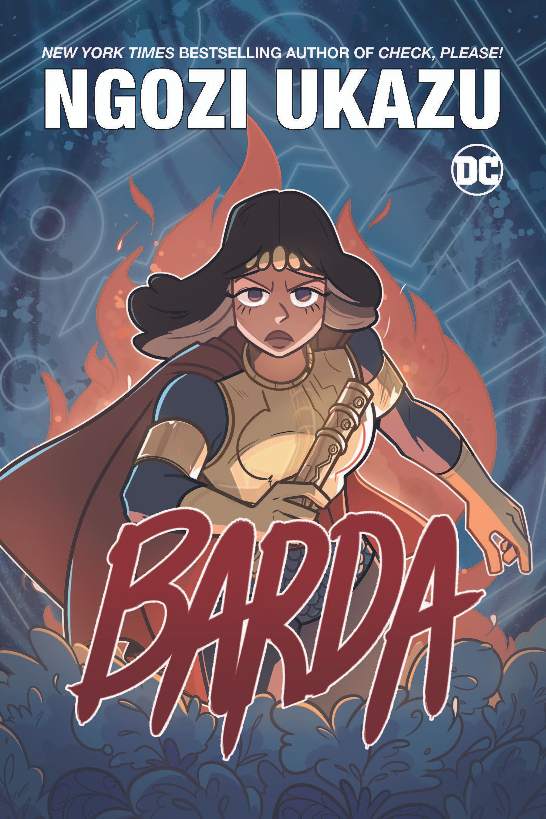 Barda Main Cover: Big Barda strides forward, looking angry, while holding the mega rod.