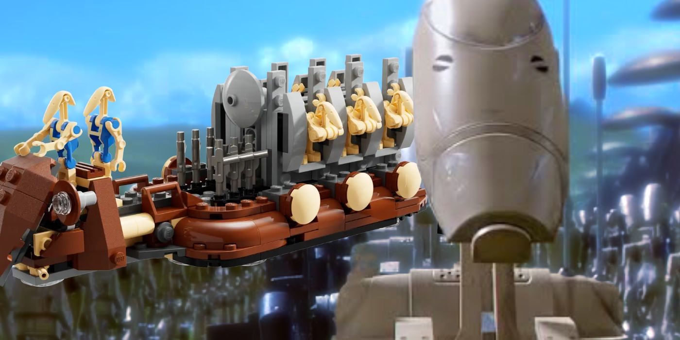 Battle Droid Carrier LEGO and Phantom Menace Droid Scene Custom Star Wars Image