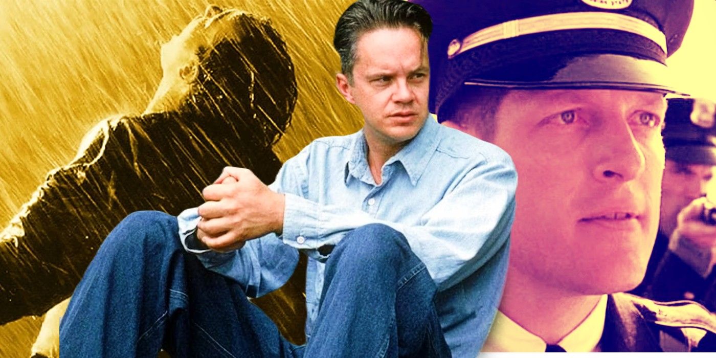 Blended image of Andy and Captain Hadley in The Shawshank Redemption