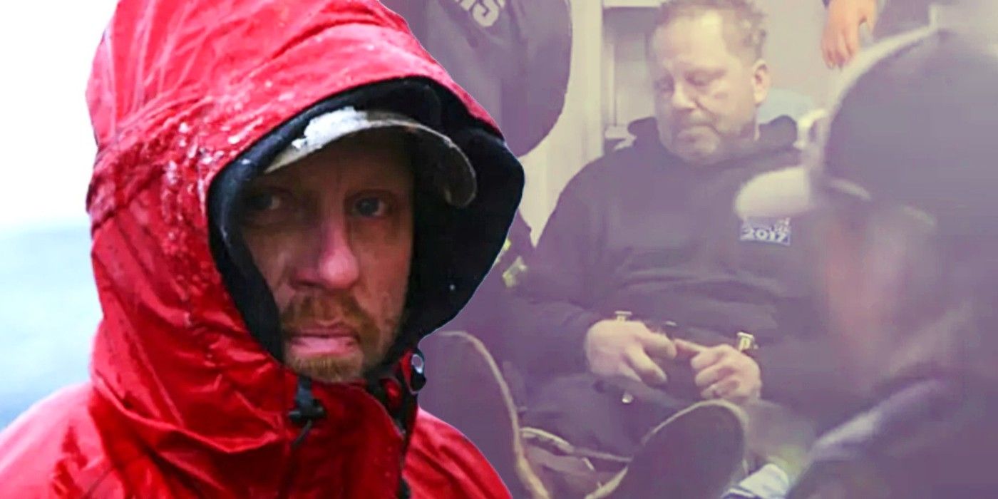 Blended image of Norman Henson outside and in an ambulance in Deadliest Catch