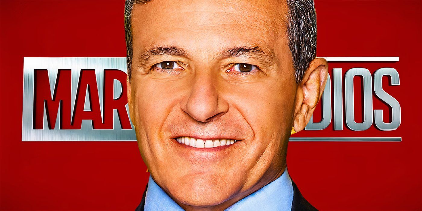 faccia del CEO della Disney Bob Iger davanti allo sfondo del logo dei Marvel Studios