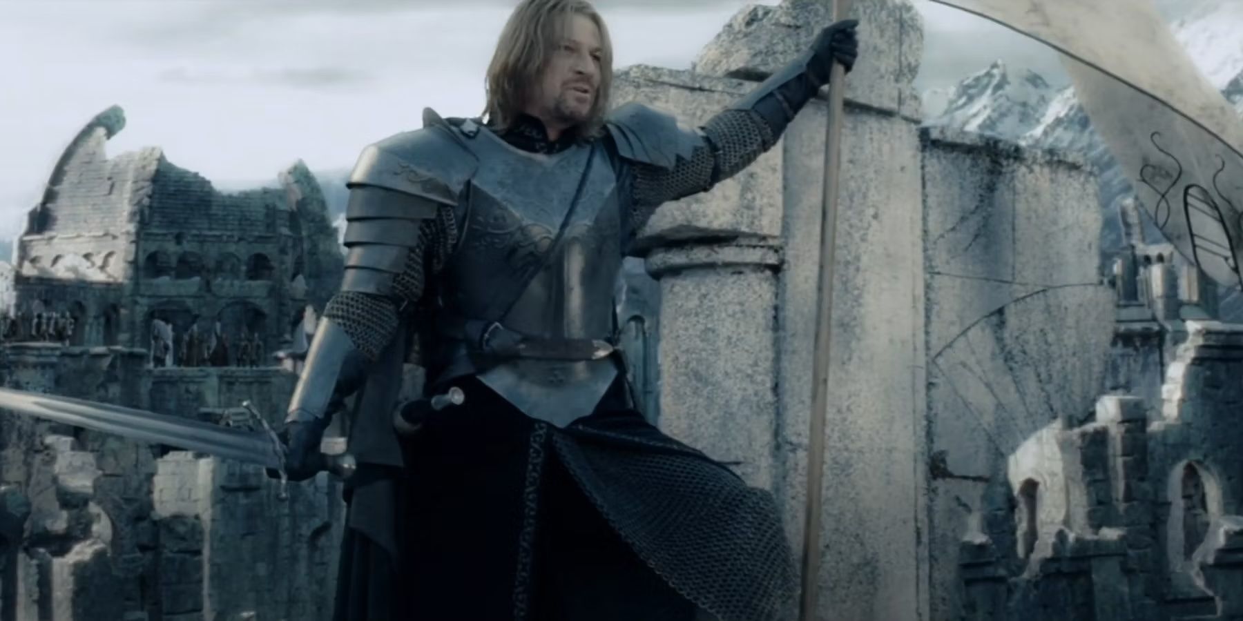 Sean Bean as Boromir in flashback in Two Towers.