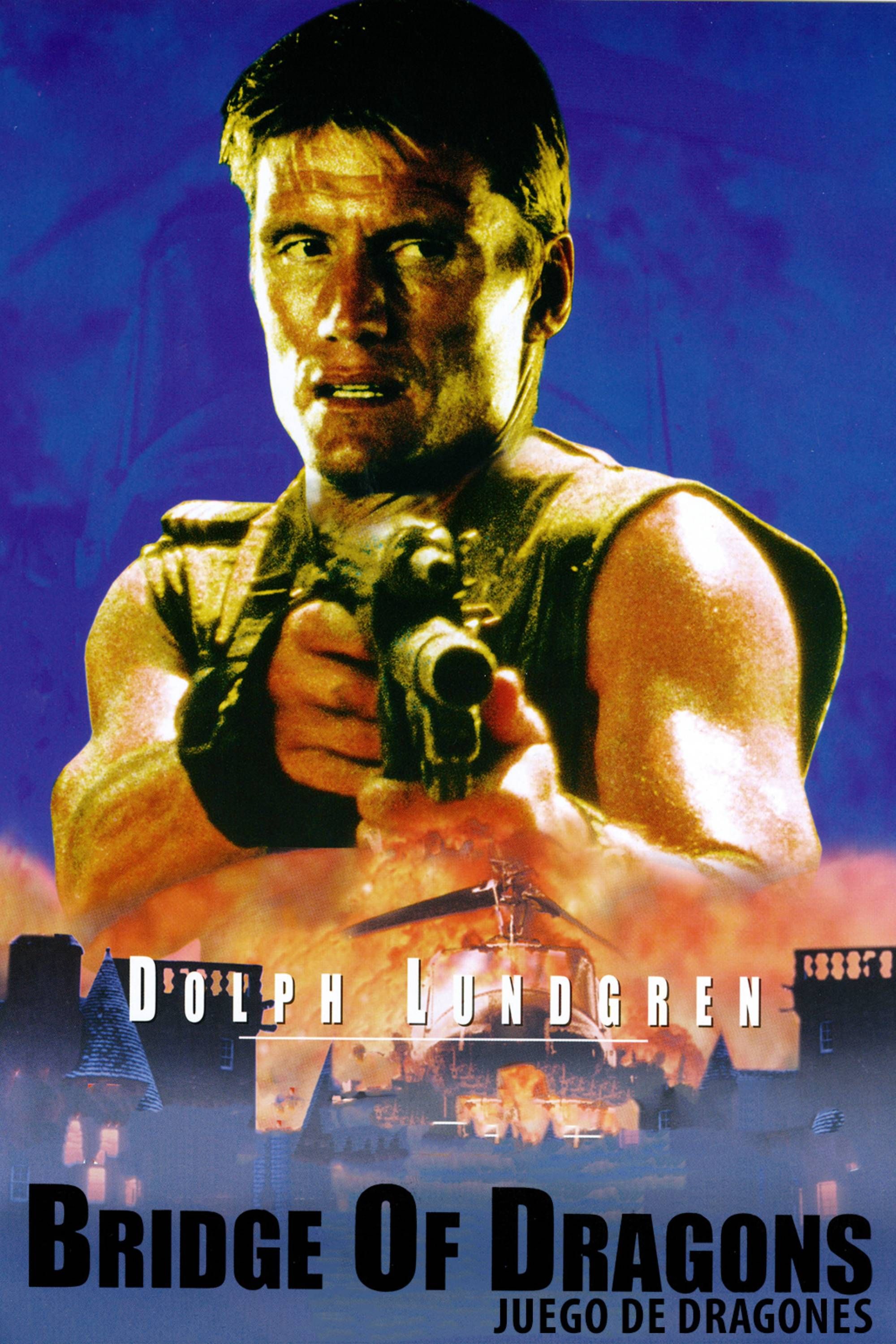 Bridge of Dragons (1999) - Pôster - Dolph Lundgren segurando um rifle
