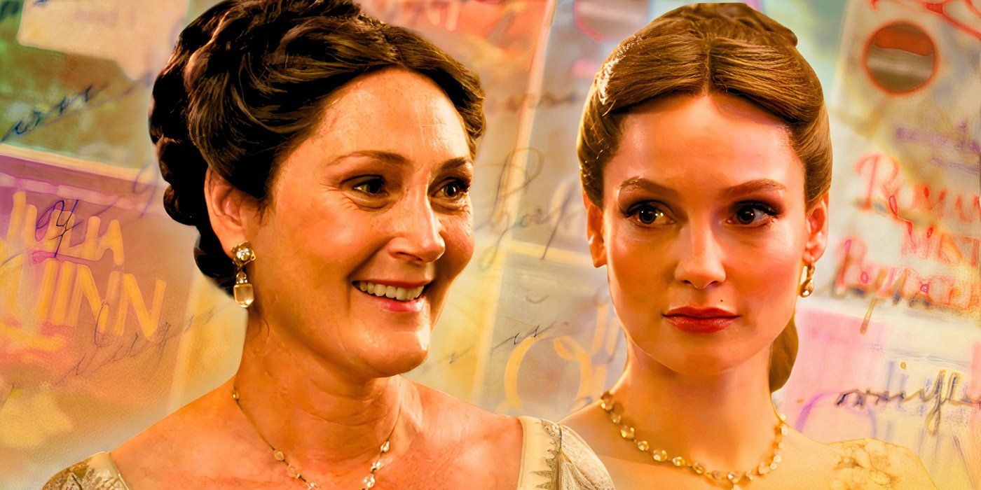 Ruth Gemmell and Hannah Dodd in Bridgerton season 3