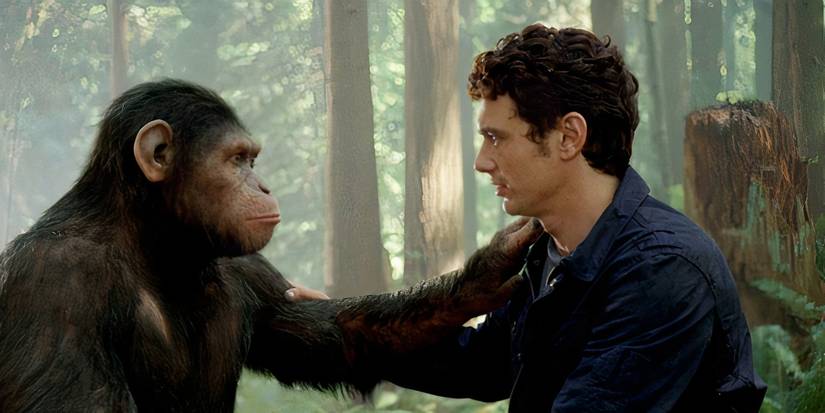 Caesar and Will say goodbye in Rise of the Planet of the Apes