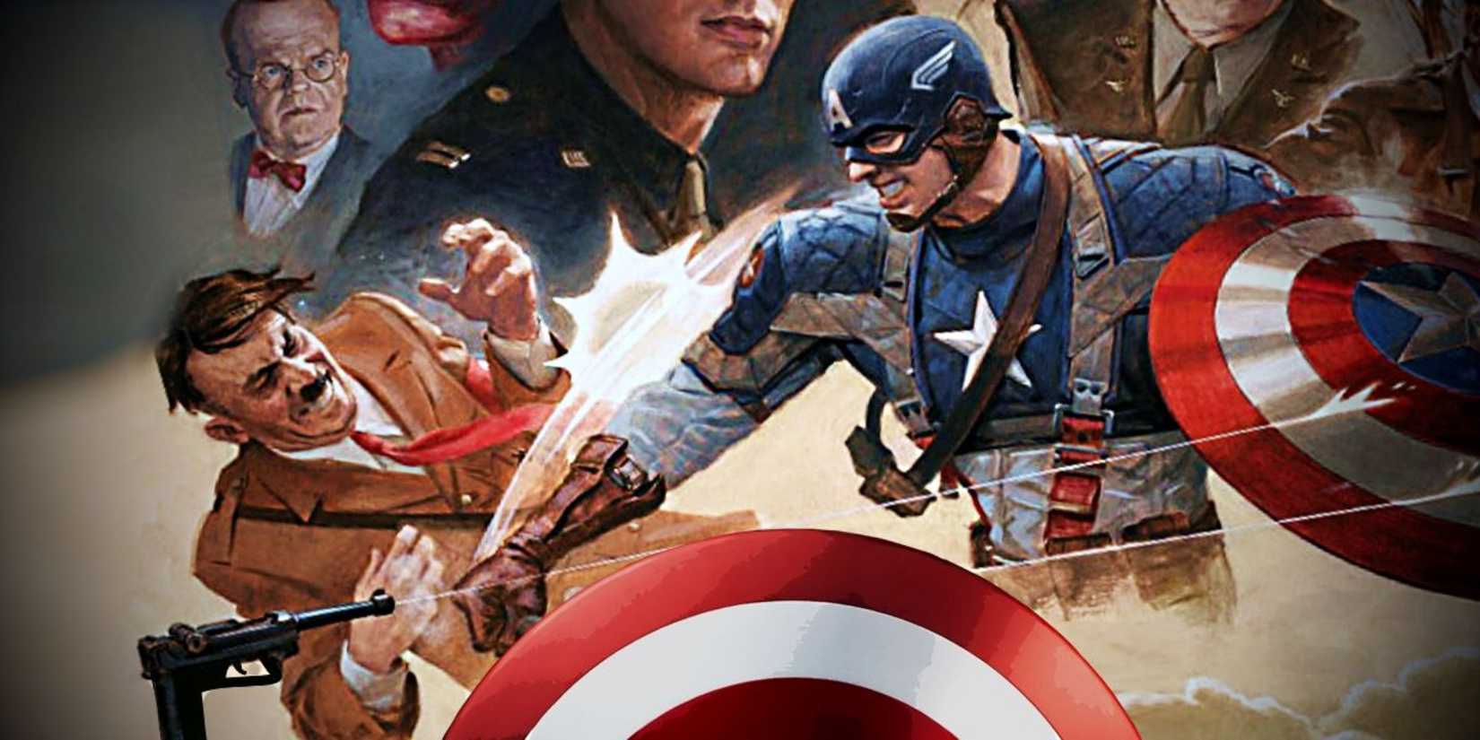 Captain America Punches Hitler in the MCU's First Avenger Movie Concept Art