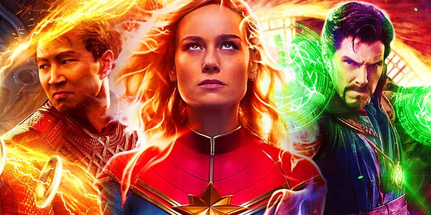 captain marvel, shang-chi and doctor strange from mcu