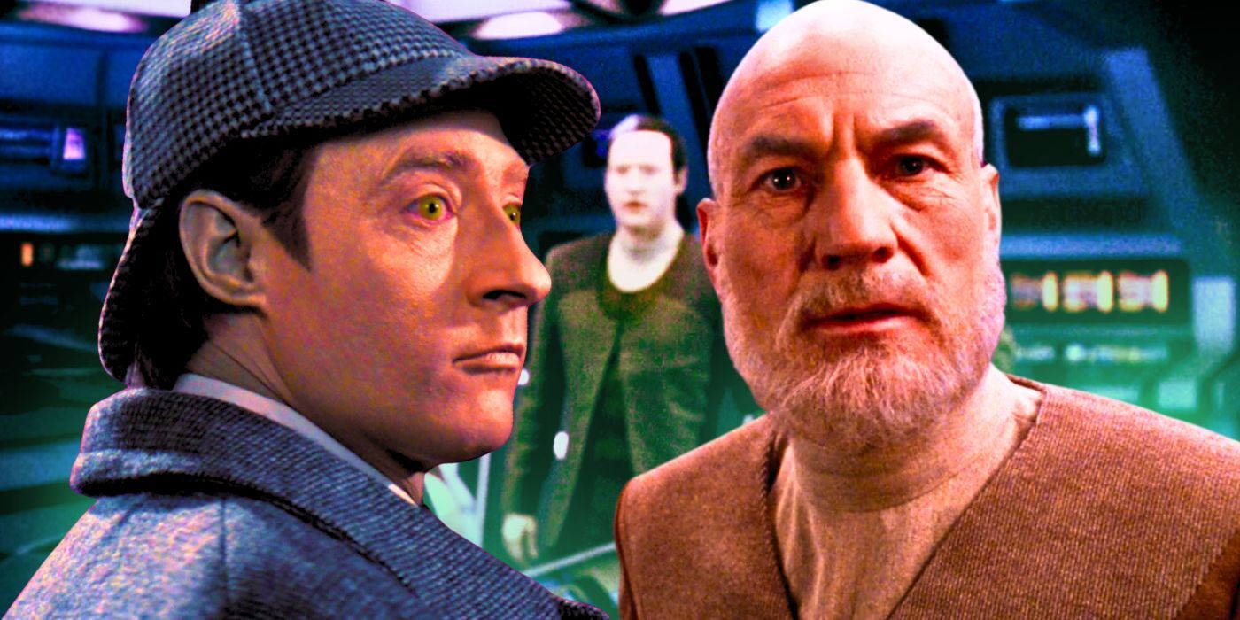Data as Sherlock Holmes and Captain Picard in Star Trek TNG finale All Good Things