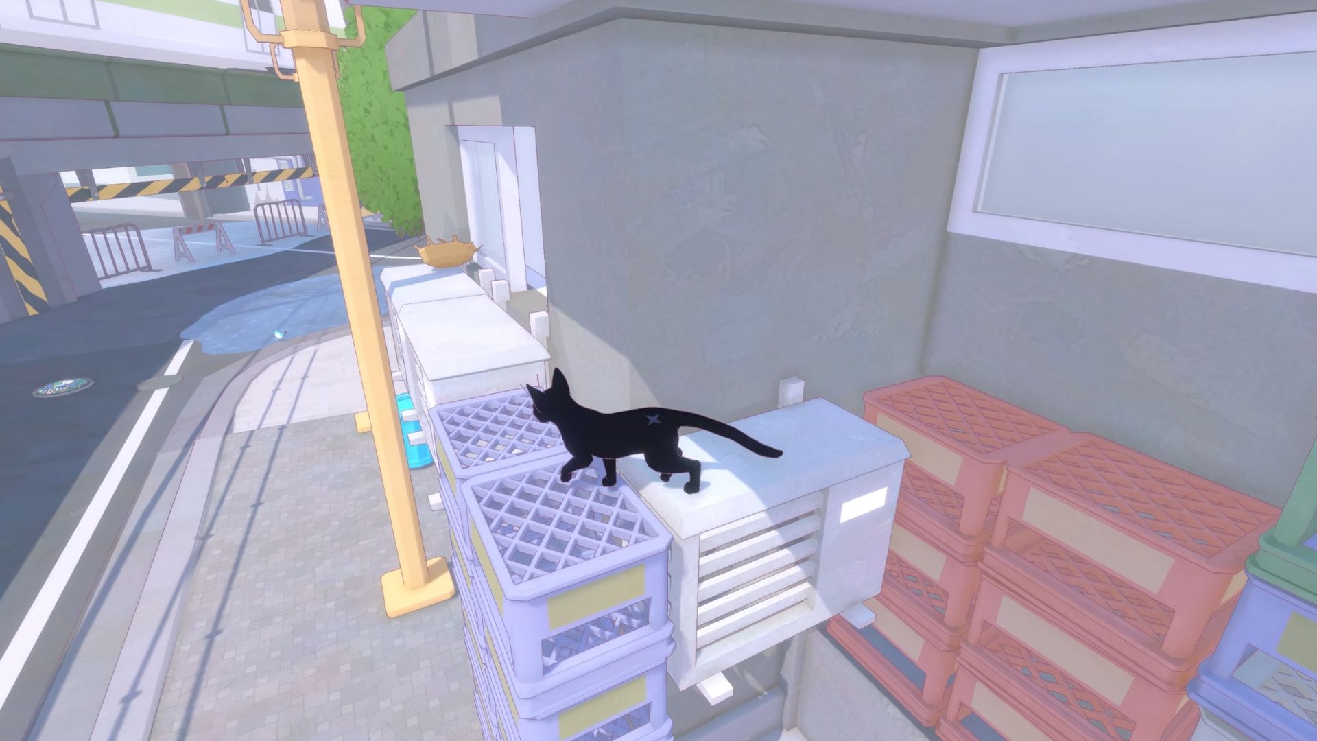 Cat approaching a window in Little Kitty Big City