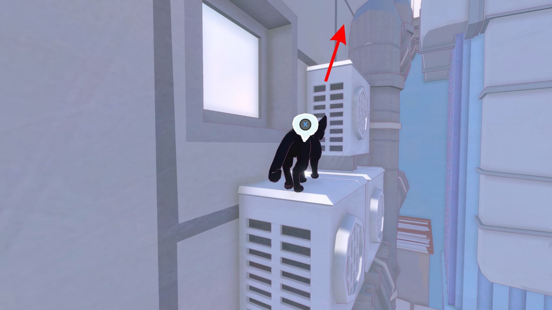 Cat climbing on AC units in Little Kitty Big City