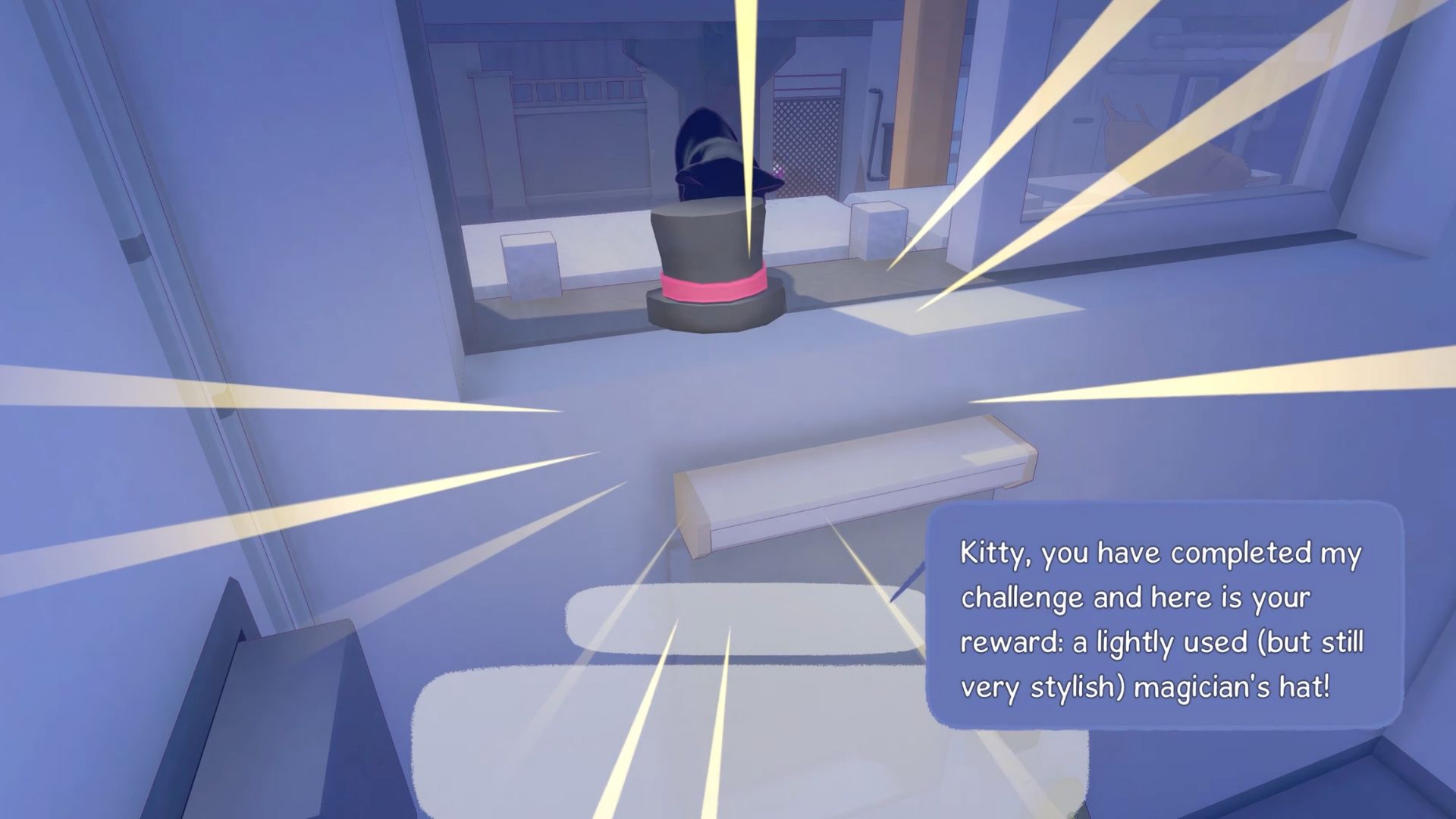 Cat receiving the Magician&rsquo;s Hat in Little Kitty Big City