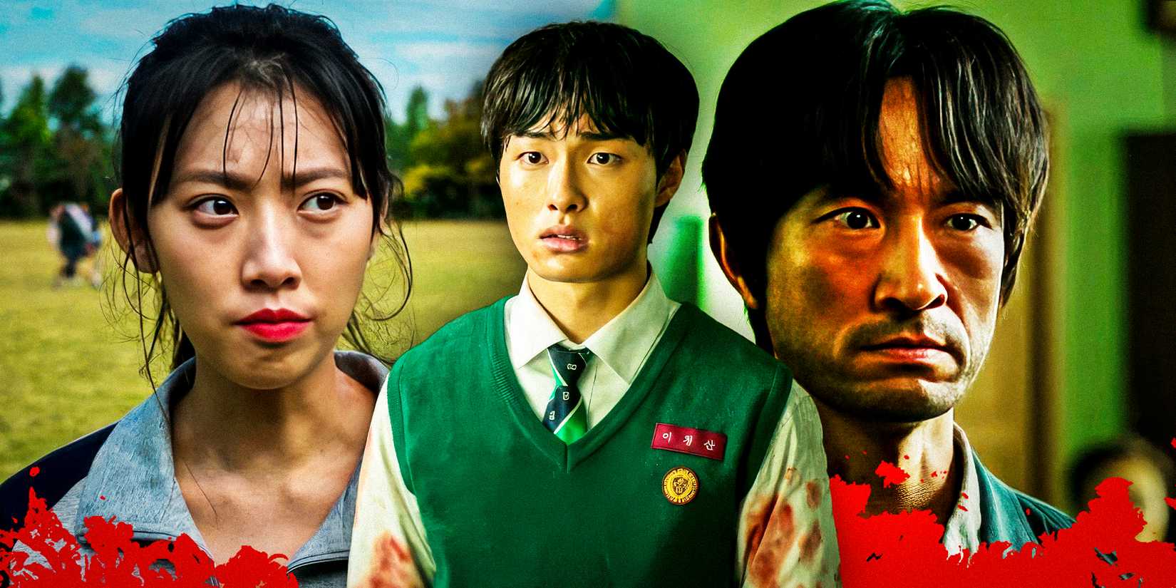 Cheong-san, Dr. Lee Byeong-chan, and Eun-ji in All of Us Are Dead