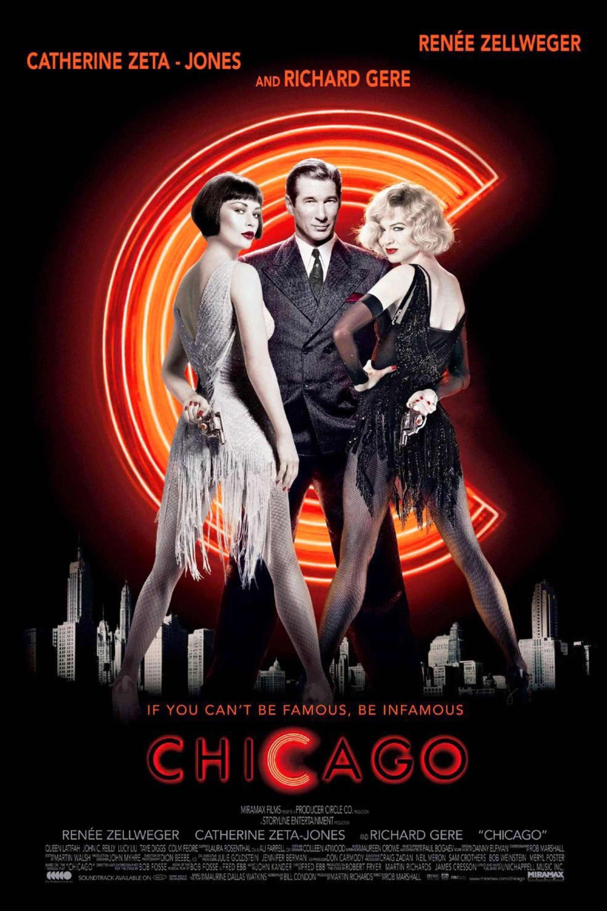 Chicago - Poster - Richard gere infront of him catherine zeta jones & renee zellweger