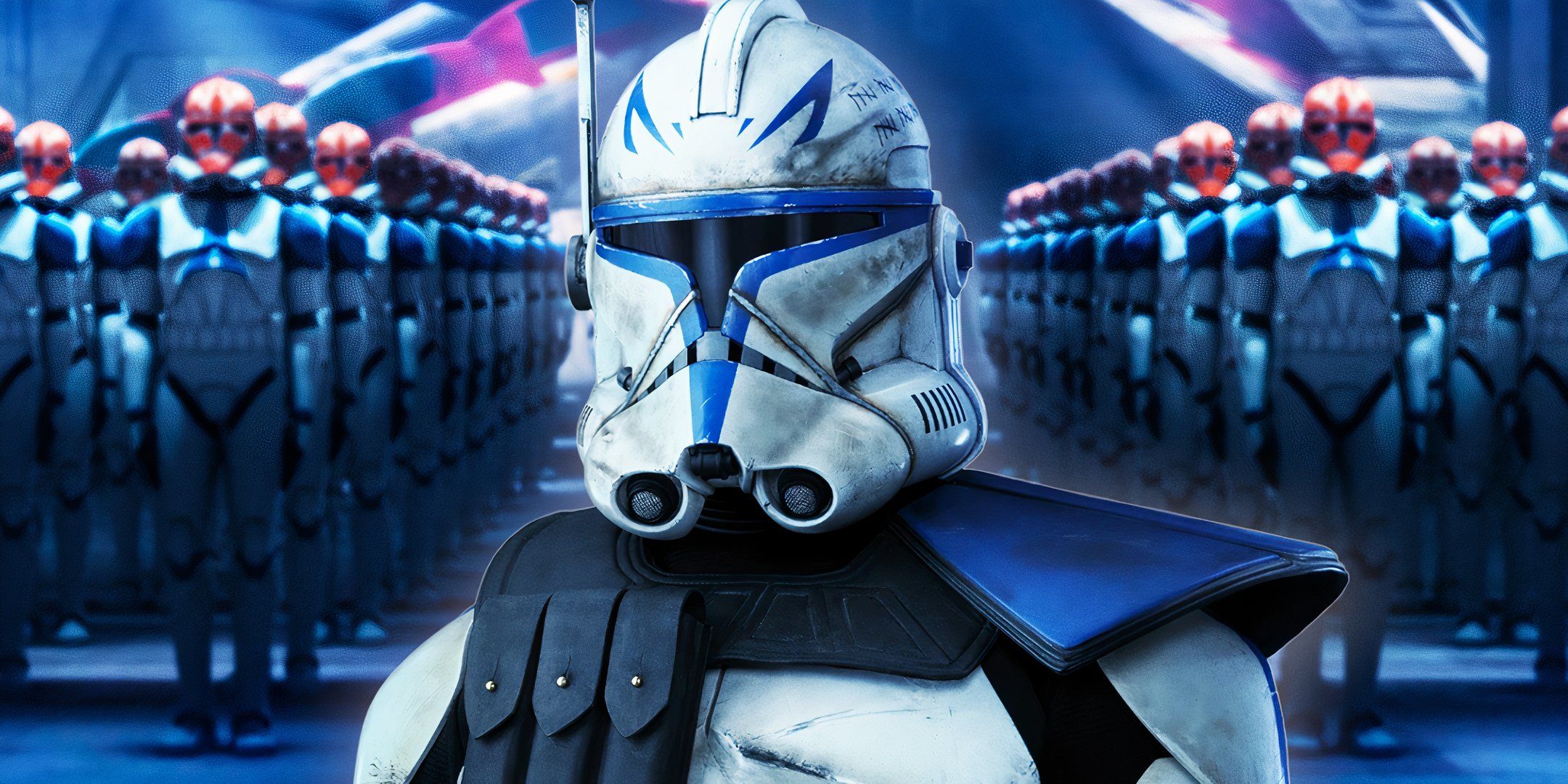 Captain Rex in live-action, edited over the 332nd division in Star Wars