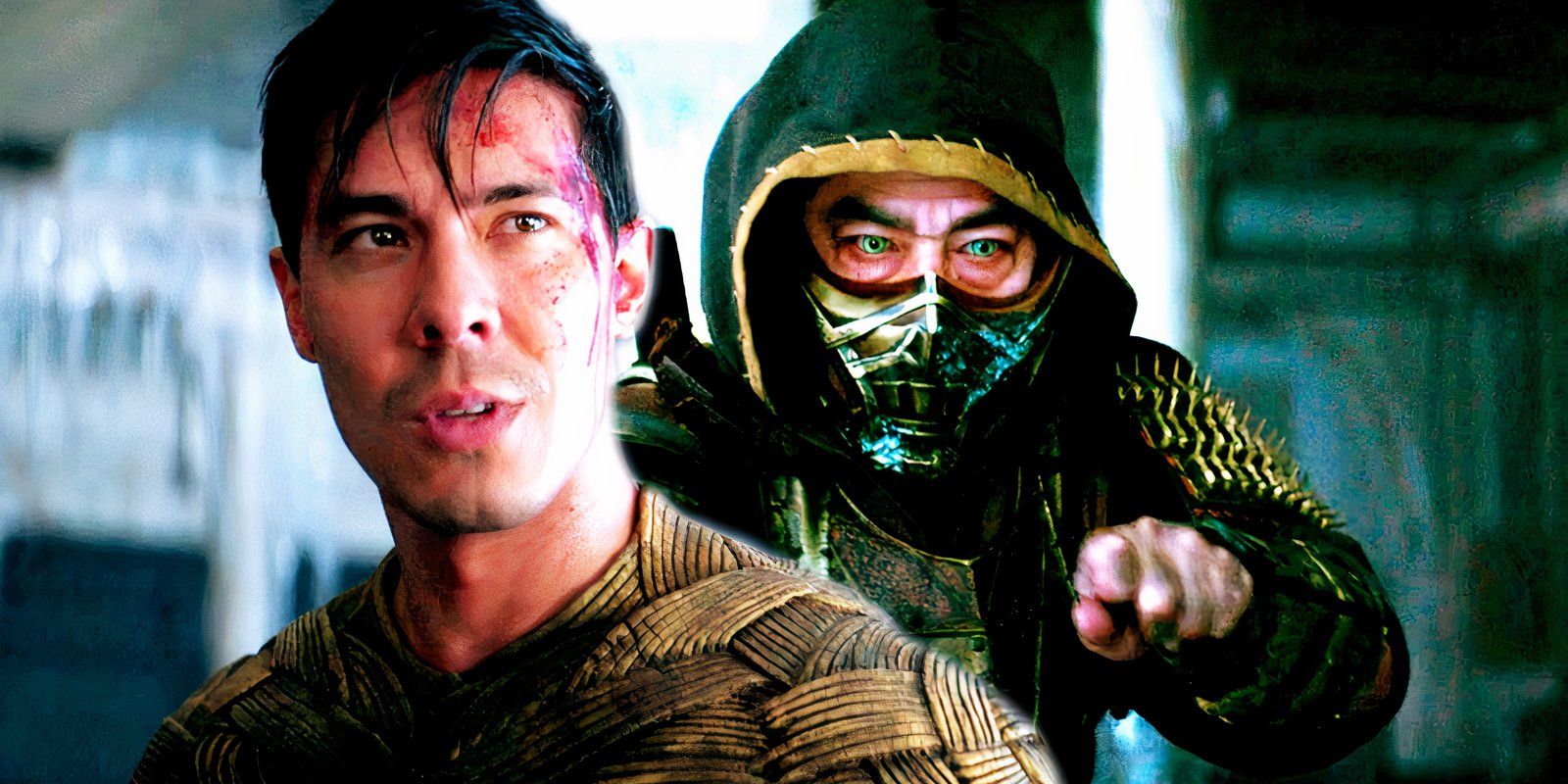 Cole Young e Scorpion lado a lado em Mortal Kombat