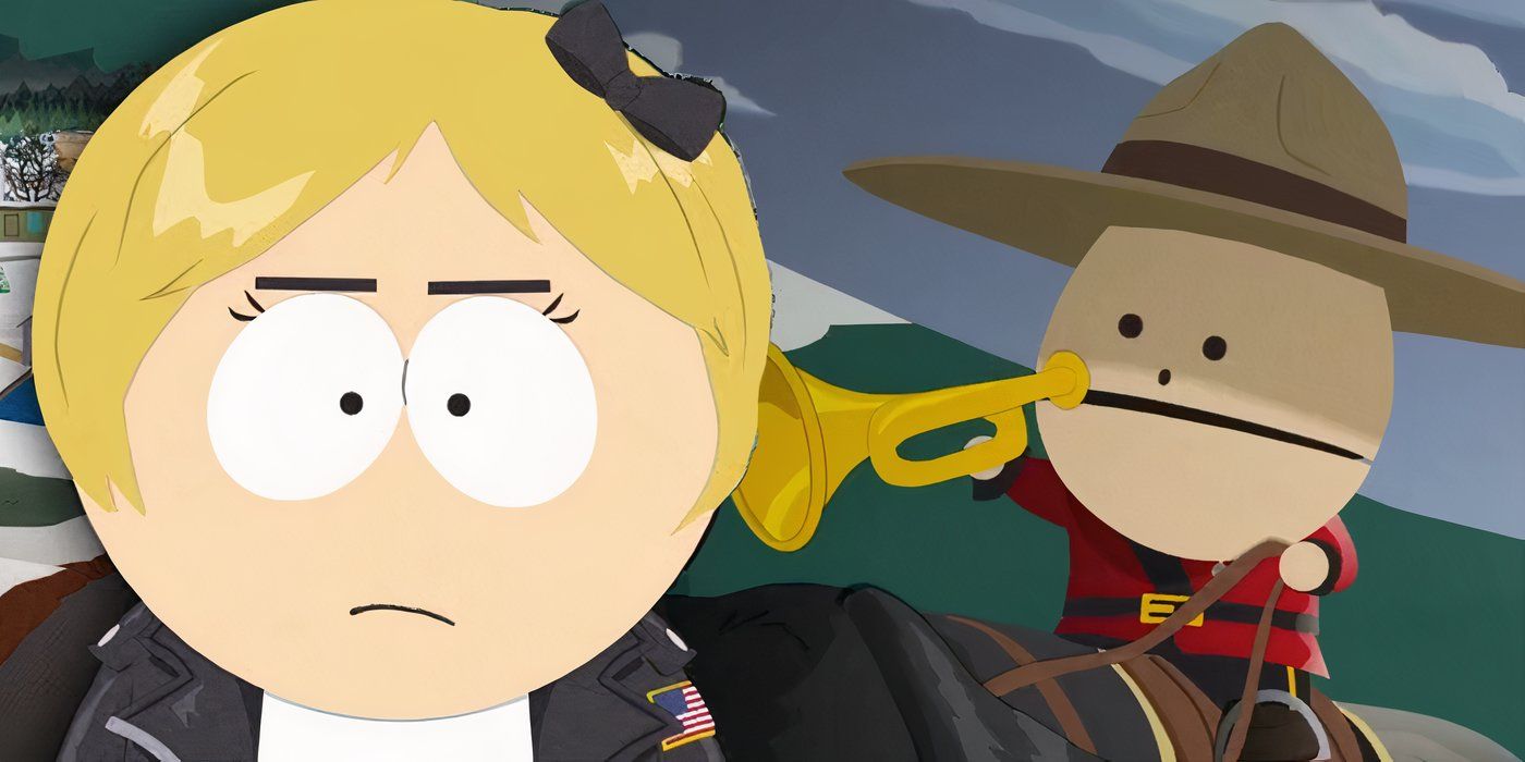 Collage of Betsy and Ike in South Park, voiced by Trey Parker's daughter Betty