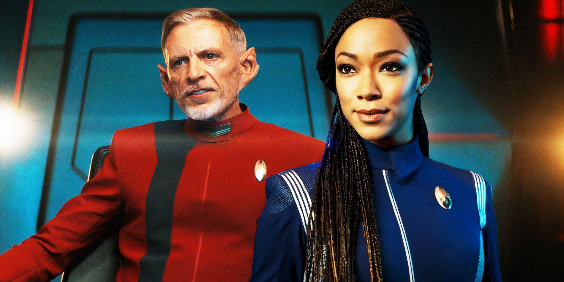 Commander Rayner in Discovery season 5 and Commander Burnham from Discovery season 3