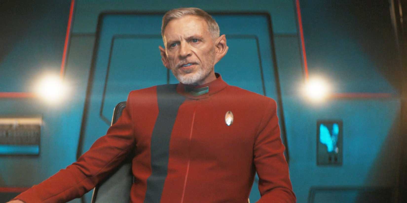 Commander Rayner In The Center Seat On The USS Discovery