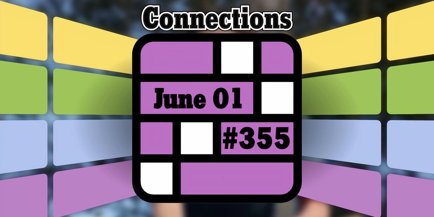 Connections grid with the date and game number on a blurred background