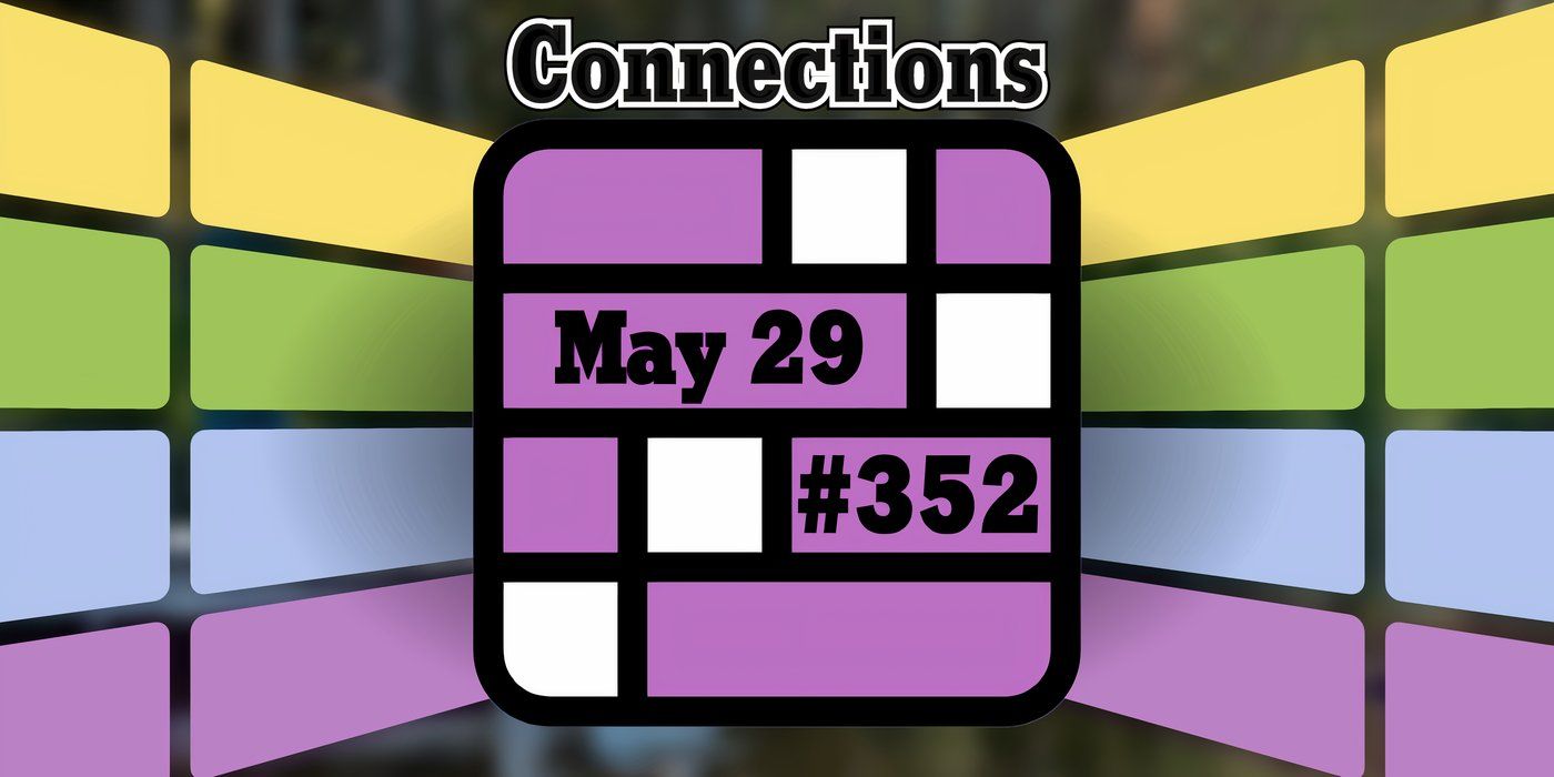 Connections grid with the date and game number on a blurred background