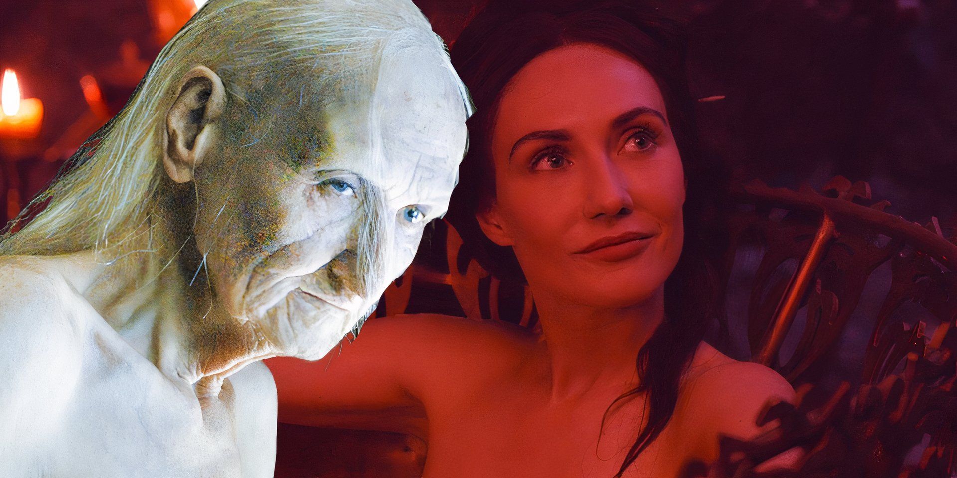 Collage of Melisandre both young and old in Game of Thrones