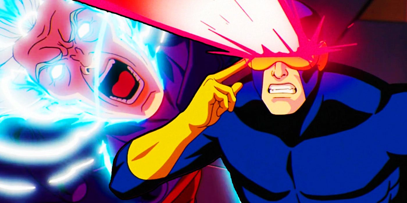 Cyclops firing his laser and Magneto being attacked in X-Men '97 episode 9