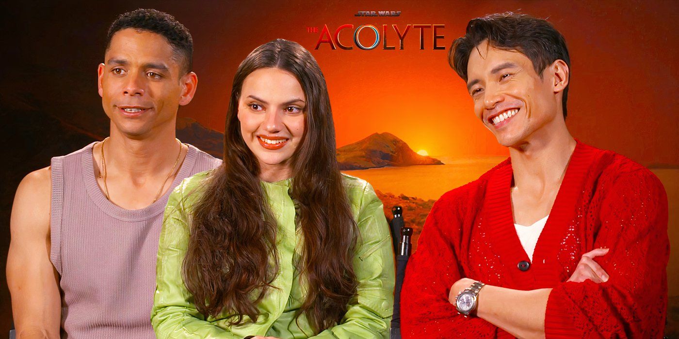 Edited image of Dafne, Charlie & Manny during The Acolyte interview