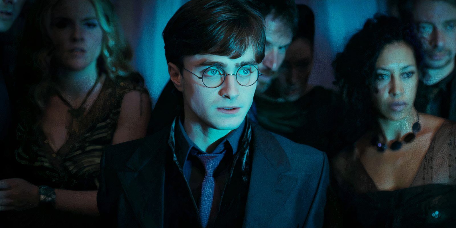 Daniel Radcliffe as Harry Potter in Harry Potter in the Deathly Hallows Part 1
