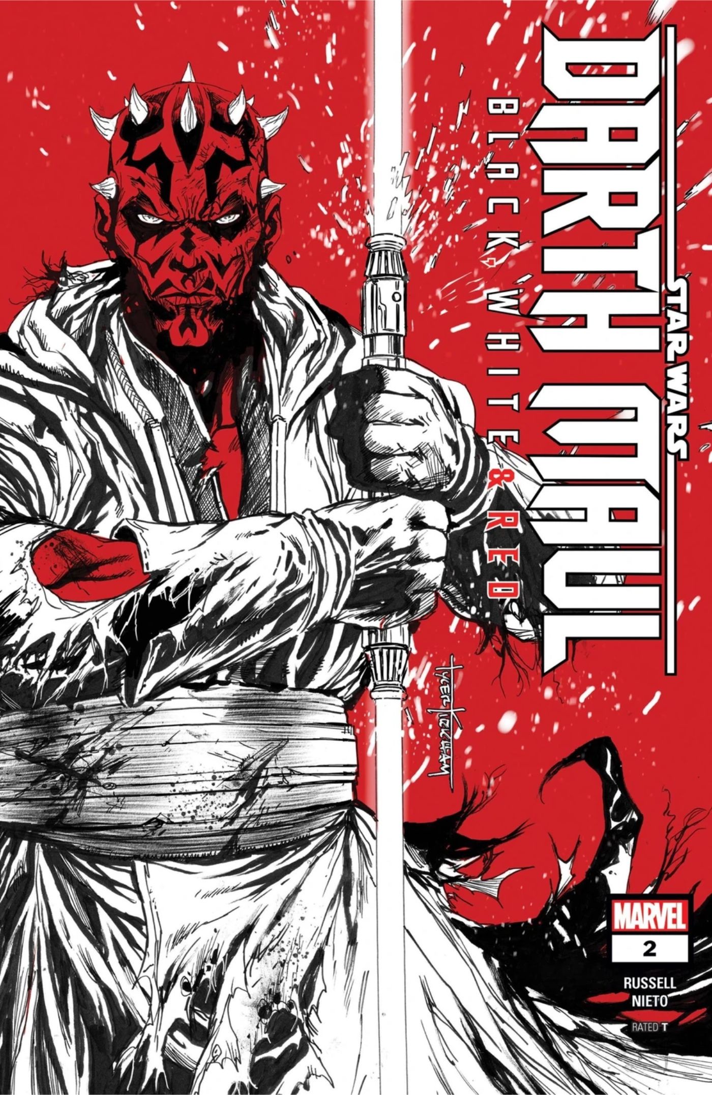 Darth Maul- Black, White, Red #2 Cover Art