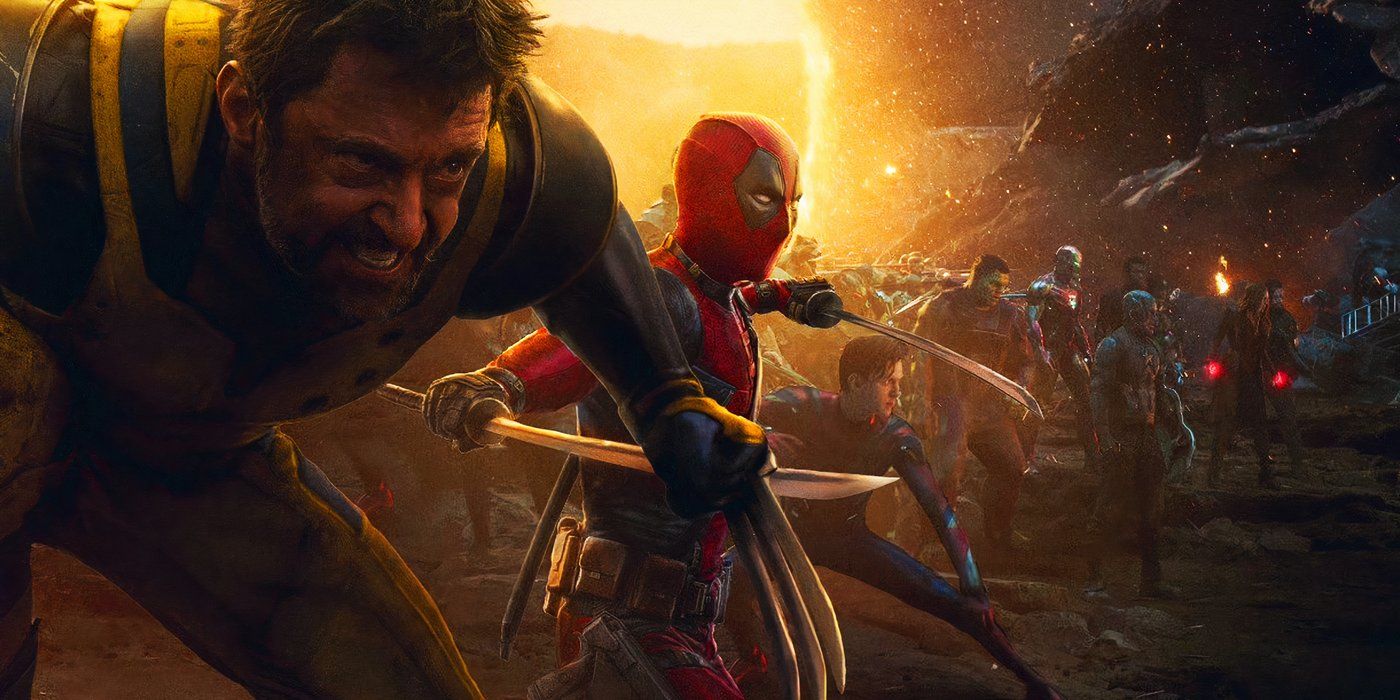 Deadpool and Wolverine joining the Avengers in Avengers Endgame's final battle
