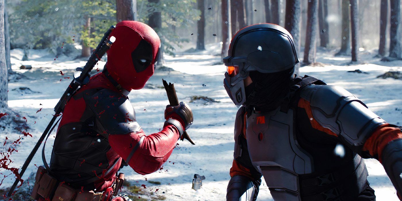 Deadpool fighting a TVA Minute Man in Deadpool & Wolverine trailer