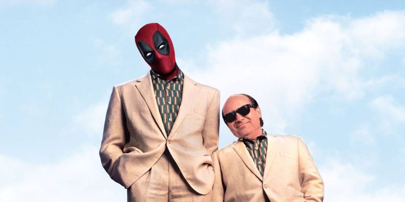Deadpool in Arnold Schwarzenegger's place next to Danny DeVito on the poster for Twins.